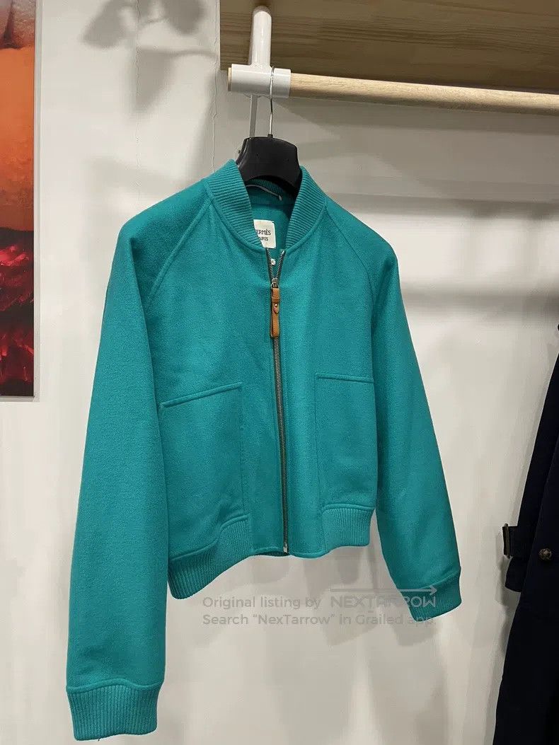 Hermes Hermes Peacock Blue Cashmere Women's Jacket Size XS / US 0-2 / IT 36-38 - 3 Thumbnail