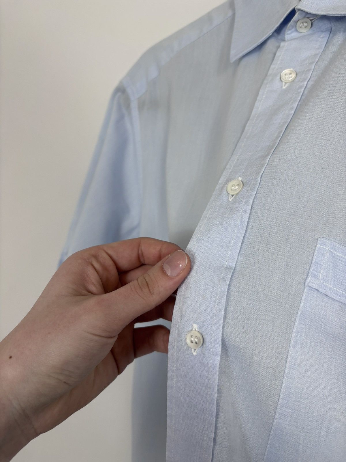 Aquascutum Vintage Aquascutum Men’s Light Blue Short Sleeve Shirt Size US M / EU 48-50 / 2 - 17 Thumbnail