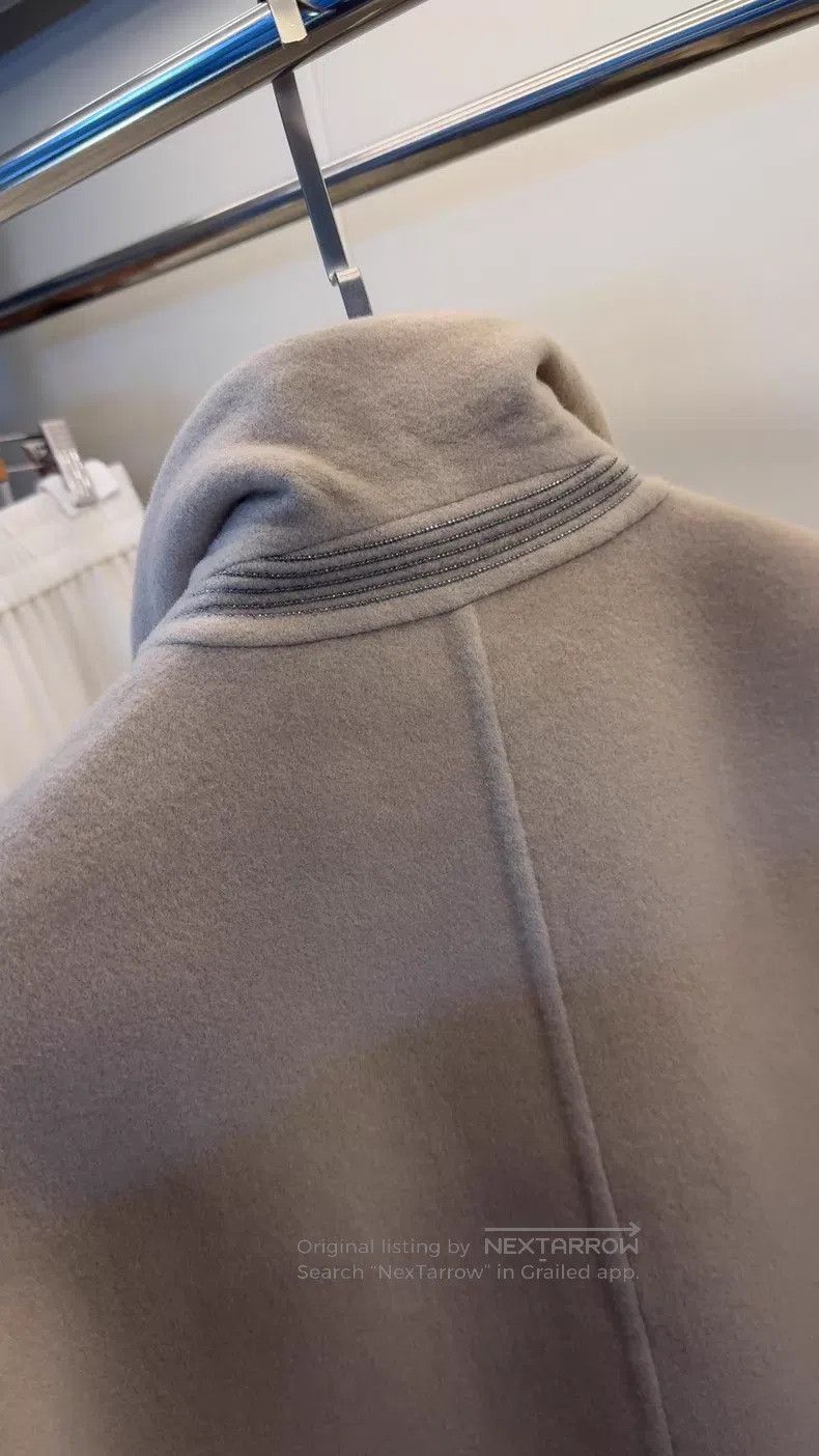 Brunello Cucinelli Brunello Cucinelli Beaded Double-Faced Cashmere Coat Size XS / US 0-2 / IT 36-38 - 9 Thumbnail