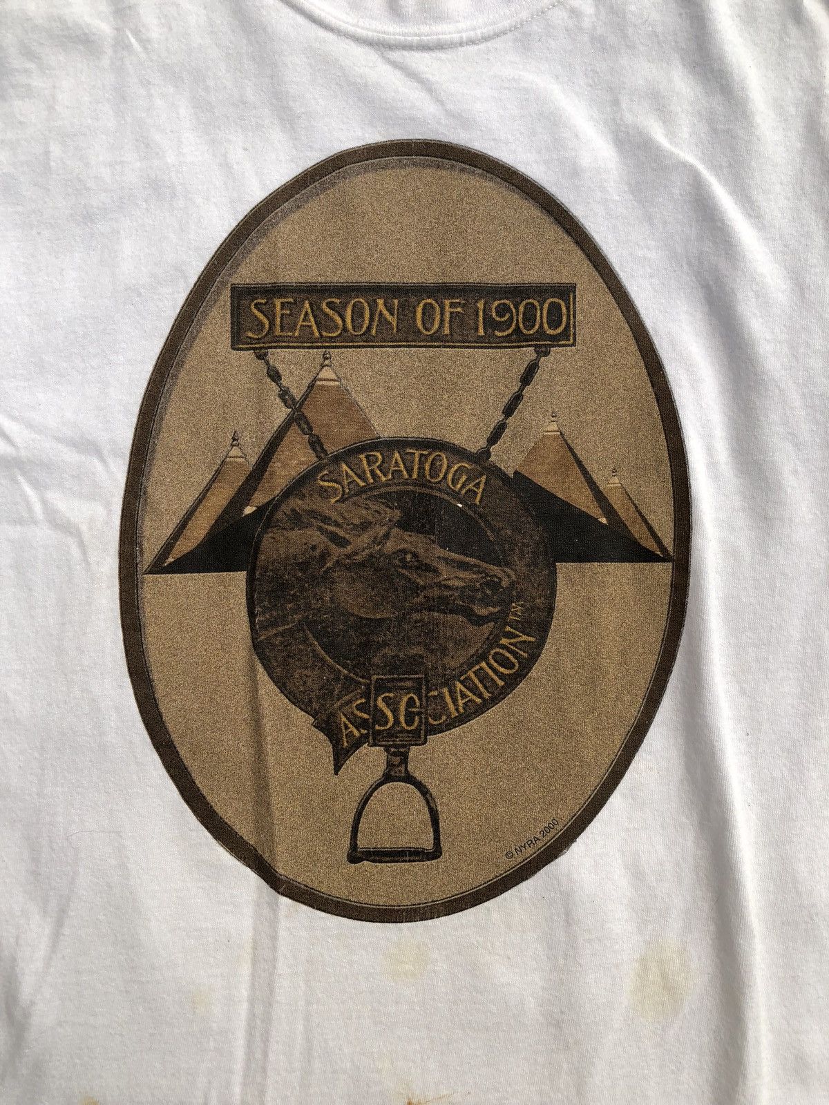 Vintage Vintage 2000 Saratoga Race Course “Season of 1900” T-Shirt Size US L / EU 52-54 / 3 - 3 Thumbnail