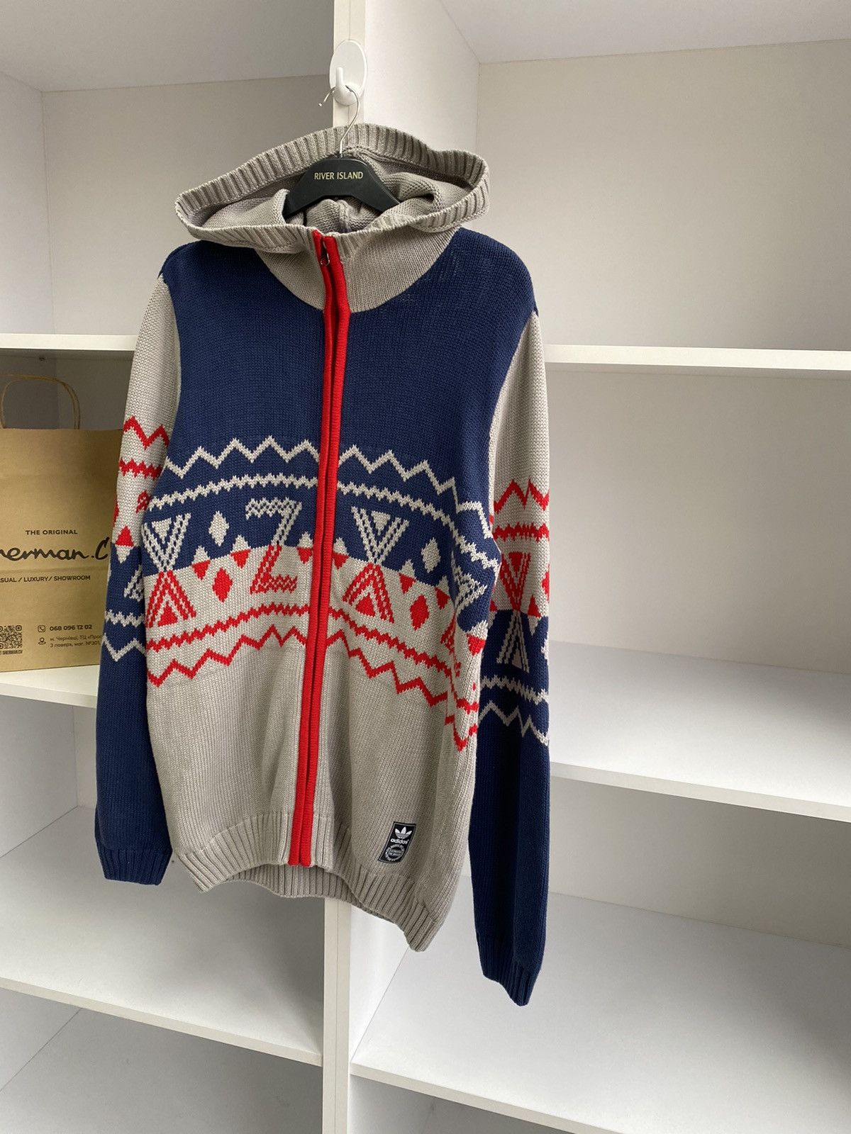 Adidas × Vintage Vintage Adidas Originals Knitted Zip Hoodie Size US L / EU 52-54 / 3 - 5 Thumbnail
