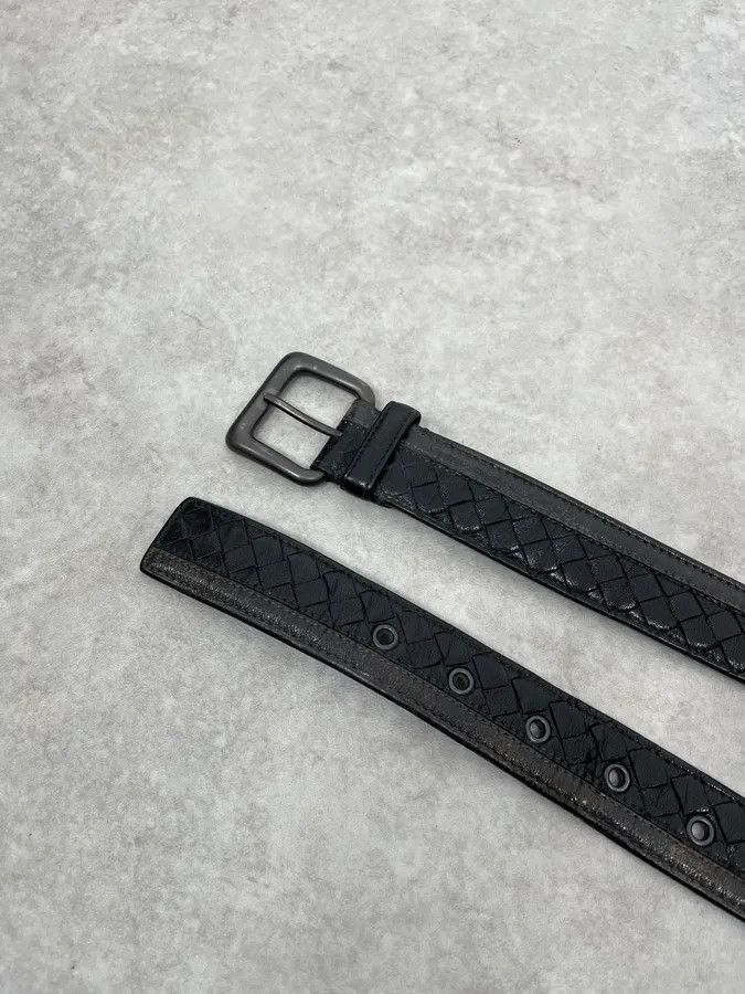 Bottega Veneta Bottega Veneta Woven Black Leather Belt Size ONE SIZE - 3 Thumbnail