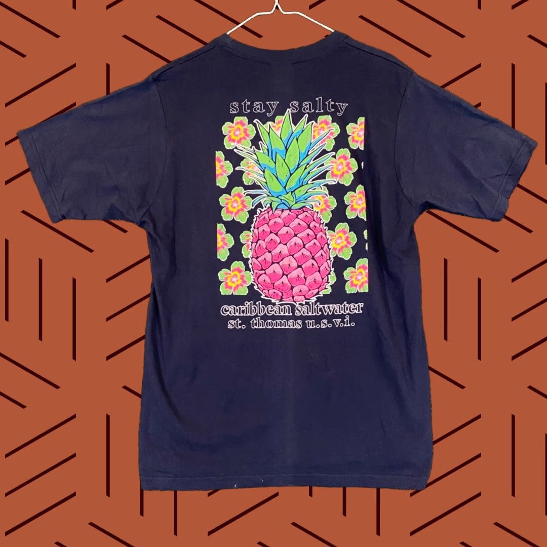 Vintage Spicy Tuna Shirt Mens Large Blue St. Thomas Salty Tee Short Sleeve Graphic NEW Size US L / EU 52-54 / 3 - 1 Thumbnail