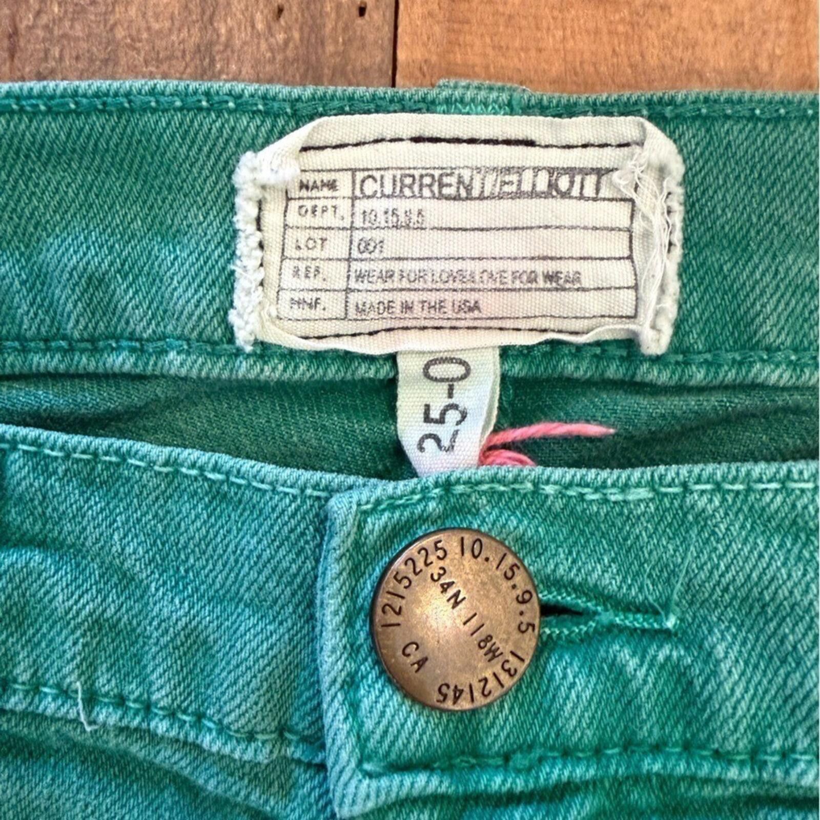 Current/Elliot Current Elliott Stiletto Skinny Low Jeans 25 Green Stretch Size 25" / US 0 / IT 36 - 4 Thumbnail