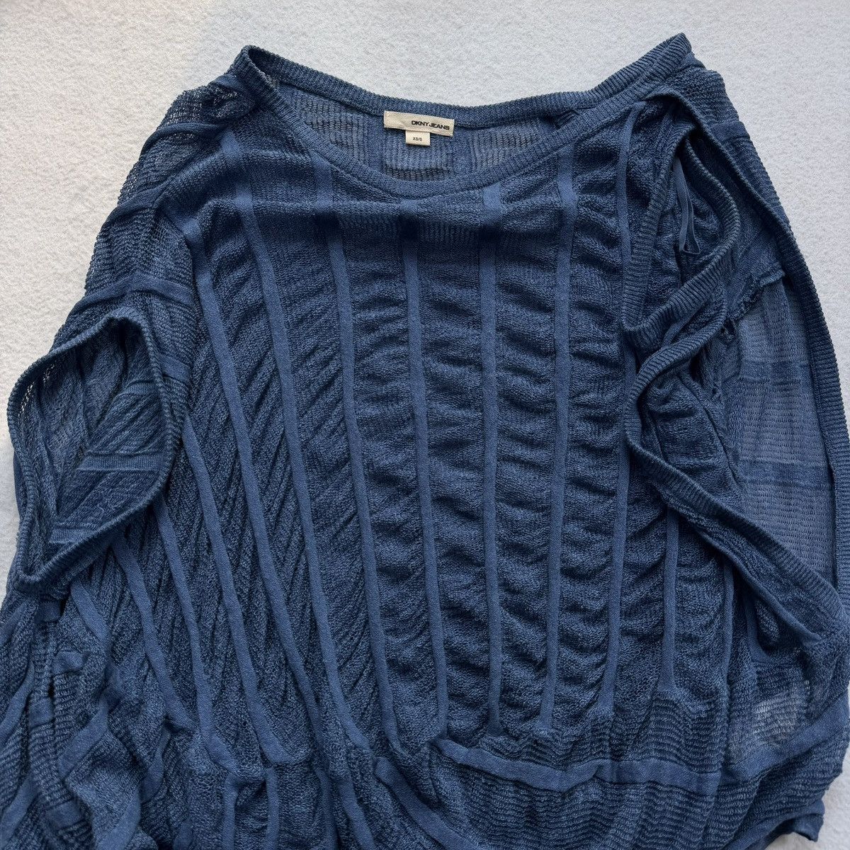DKNY 2000s DKNY Asymmetrical Oversized Drape Knit Top Size US XS / EU 42 / 0 - 6 Thumbnail