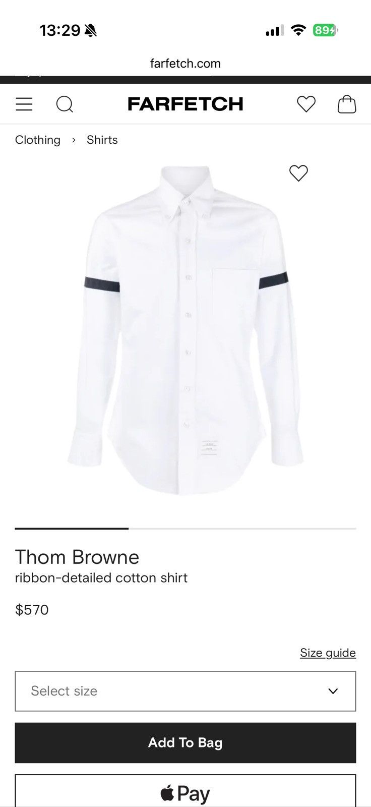 Thom Browne [NWT] Thom Browne Ribbon-Detailed Cotton Oxford Shirt Size US M / EU 48-50 / 2 - 8 Thumbnail