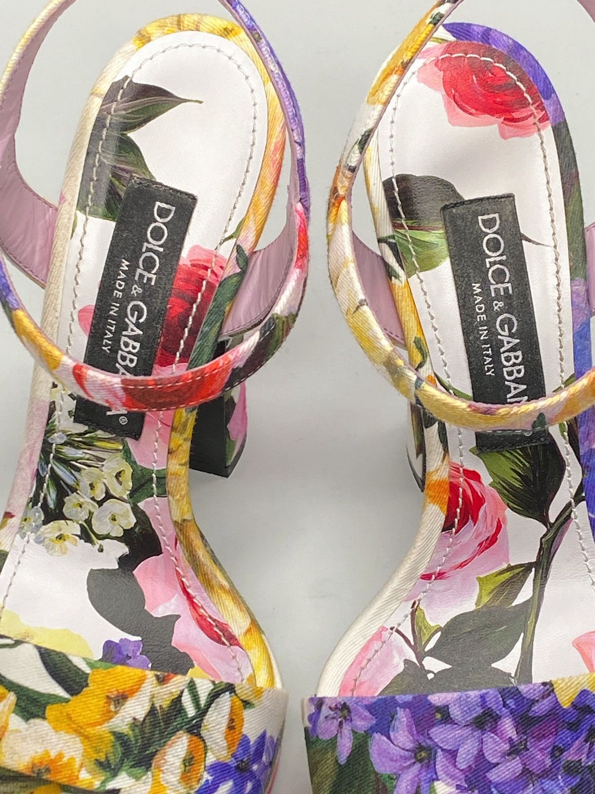 Dolce & Gabbana Dolce & Gabbana floral gabardine platform sandals size 38 Size US 8 / IT 38 - 4 Thumbnail