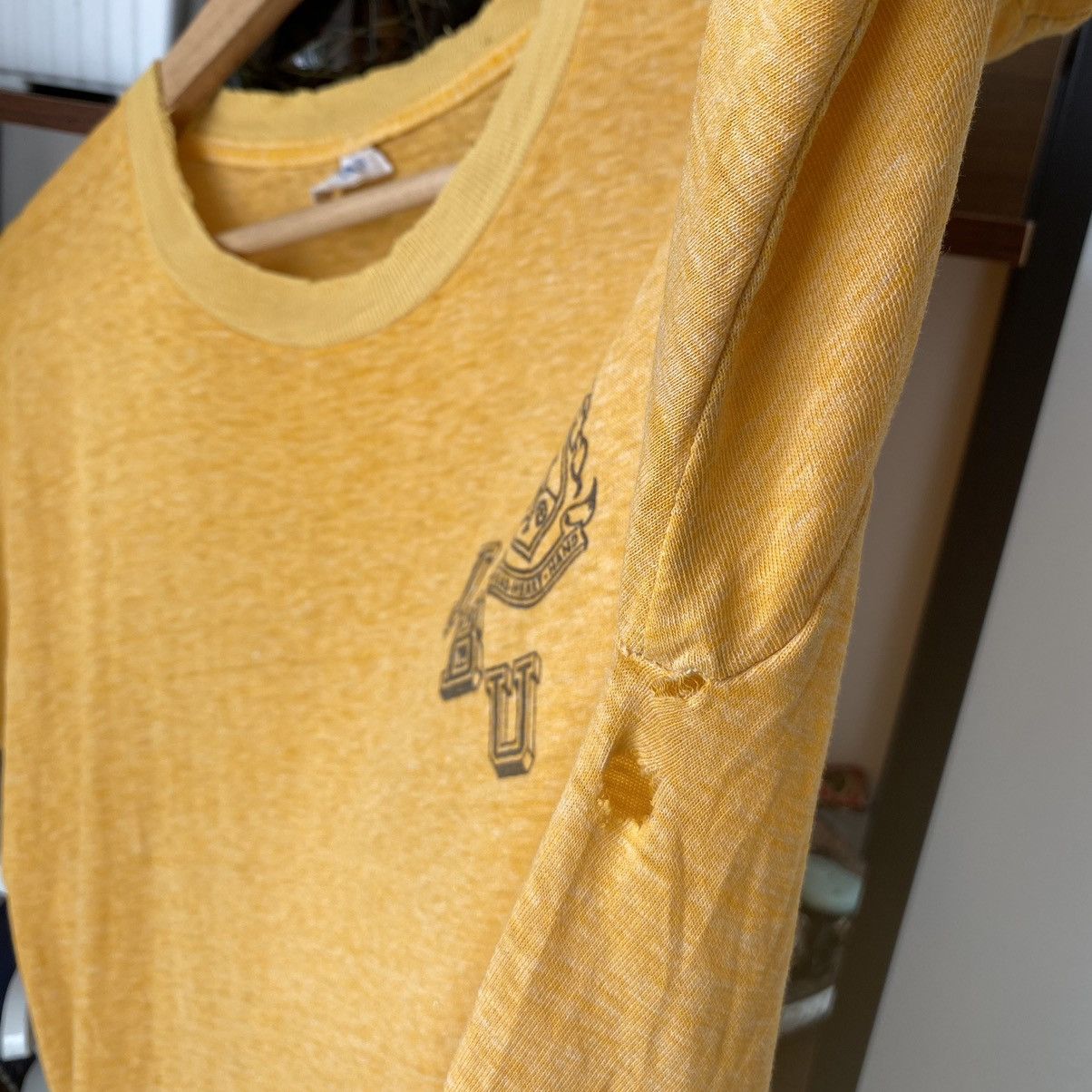 Vintage Thrashed Faded Vintage 70s John Brown University Ringer Tee Size US M / EU 48-50 / 2 - 10 Thumbnail