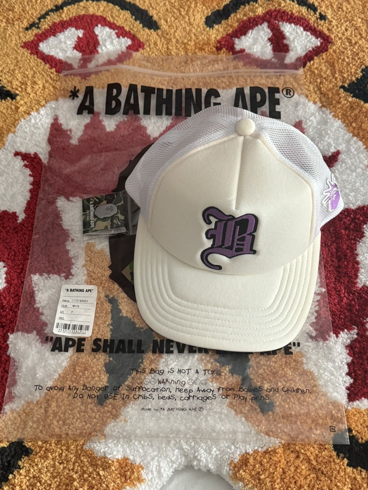Bape Bape NYC Soho Store Exclusive Cap White Size ONE SIZE - 1 Thumbnail