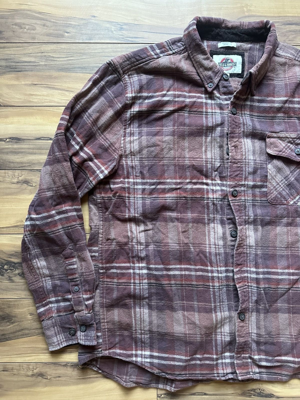 Vintage Burgundy flannel shirt Size US XL / EU 56 / 4 - 2 Thumbnail
