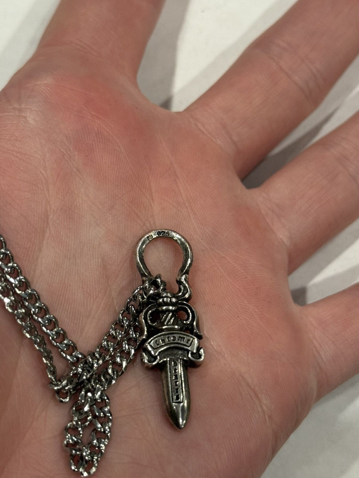 Chrome Hearts Chrome Hearts Dagger Pendant Cuban Link Chain Necklace 925 Size ONE SIZE - 7 Thumbnail