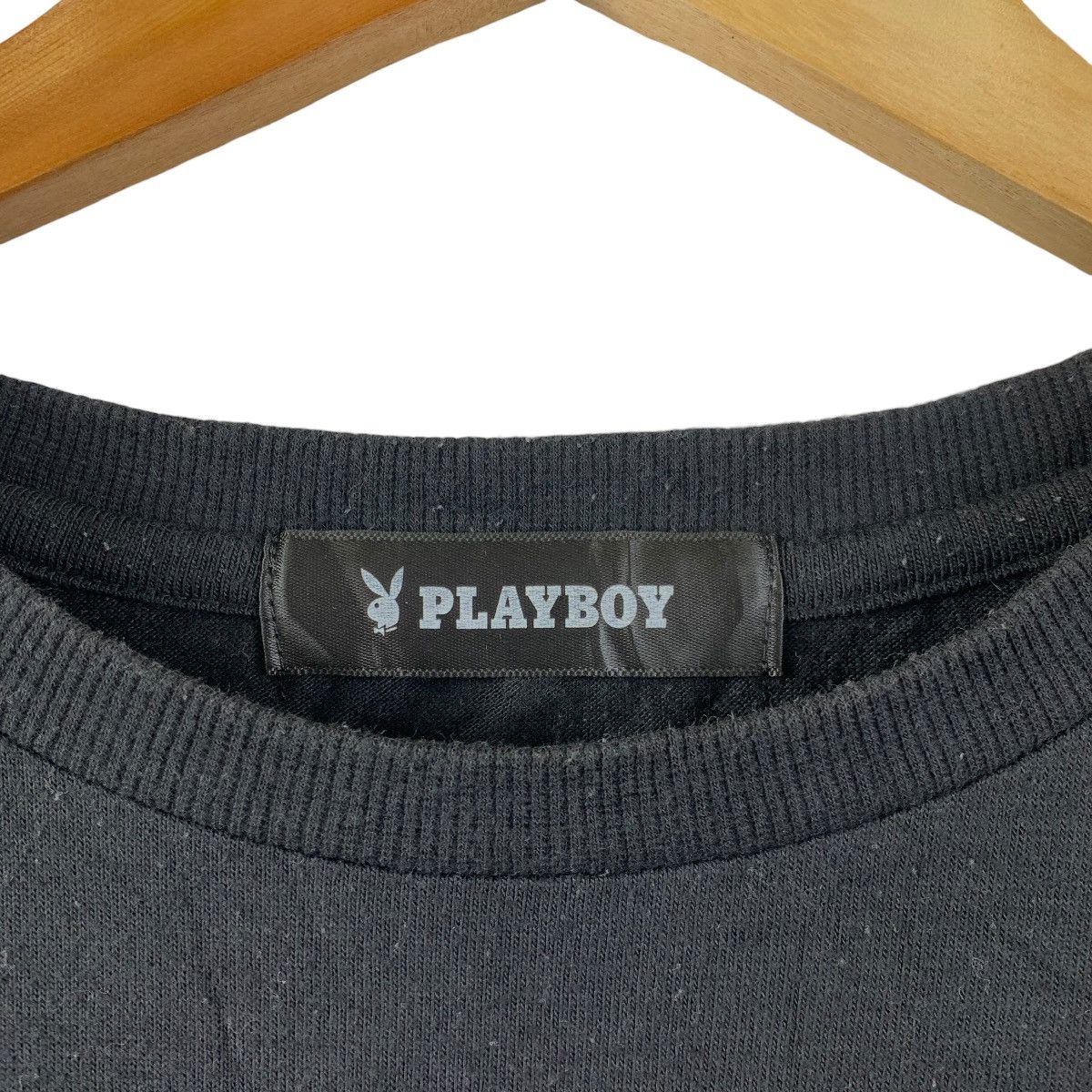Playboy Playboy Streetwear Tee Black White Striped Shoulders Size US L / EU 52-54 / 3 - 4 Thumbnail