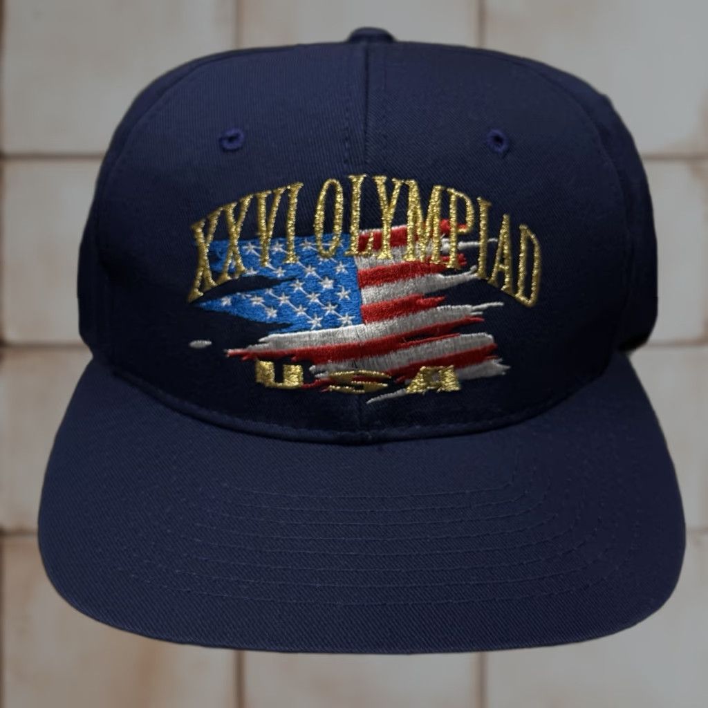 Hanes VINTAGE USA Atlanta 1996 Olympics Hat Snapback Cap Blue Hanes ...