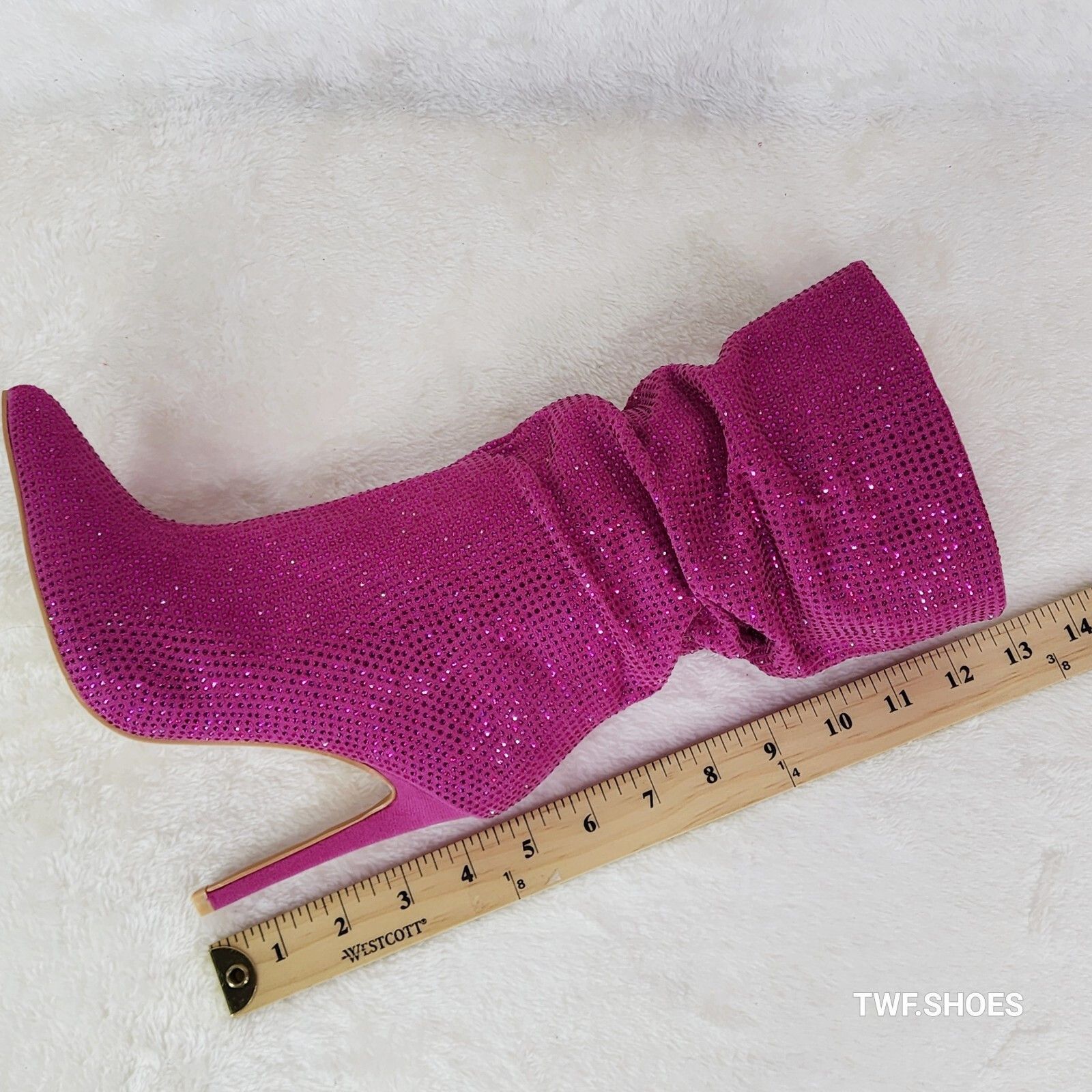 Other Resolve Sparkling Pink Rhinestone High Heel Slouch Calf Boot Size US 6 / IT 36 - 6 Thumbnail