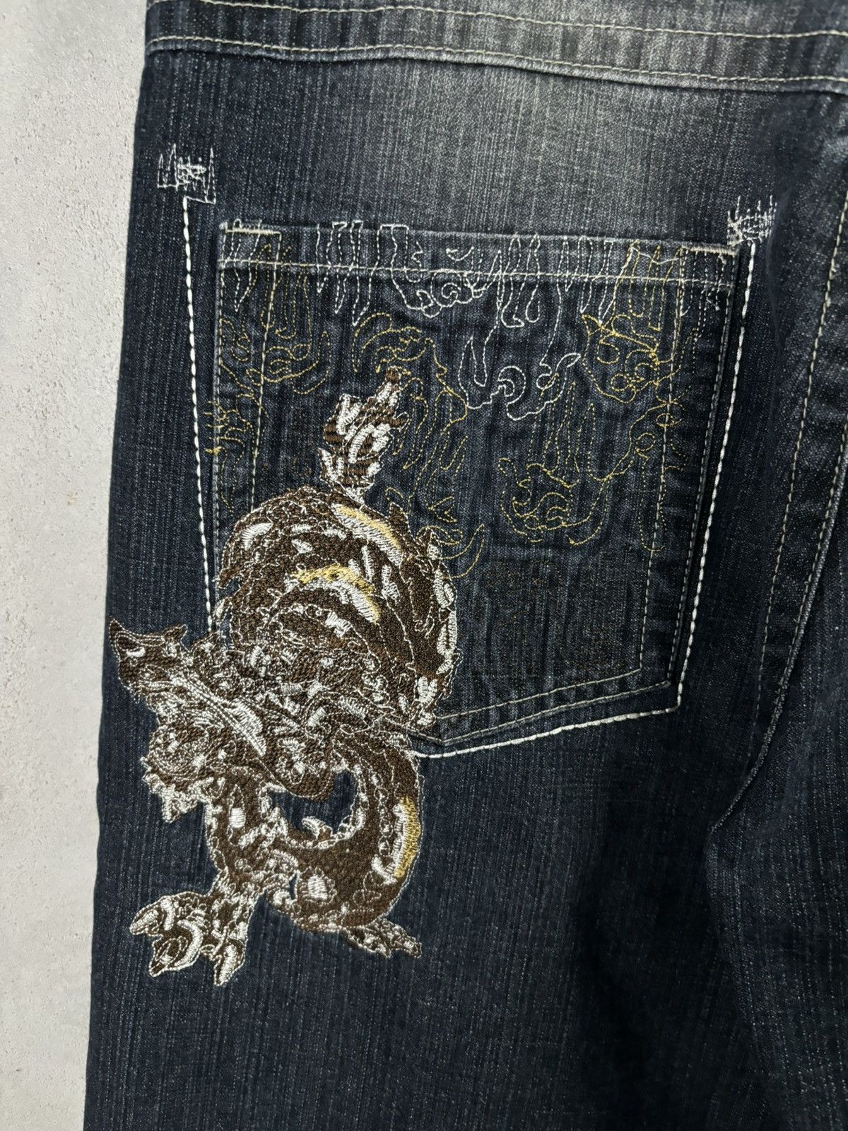 Affliction × JNCO Crazy vintage Y2K Jnco Opium Denim Jean Shorts Size US 38 / EU 54 - 6 Thumbnail