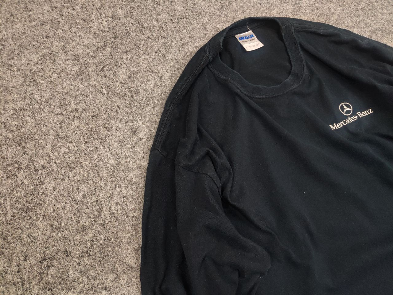 Mercedes-Benz Vintage 90's Mercedes Benz Logo Long Sleeve Faded Black Size US M / EU 48-50 / 2 - 7 Thumbnail