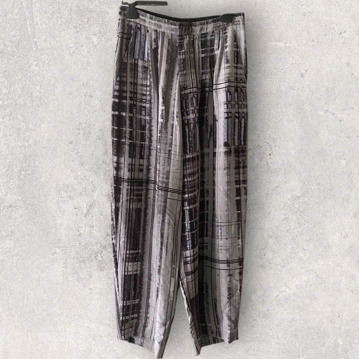 Yohji Yamamoto NWT S/S24 Y’s Rayon/Silk Hand Draw Print High Waist Pants Size US 30 / EU 46 - 2 Thumbnail