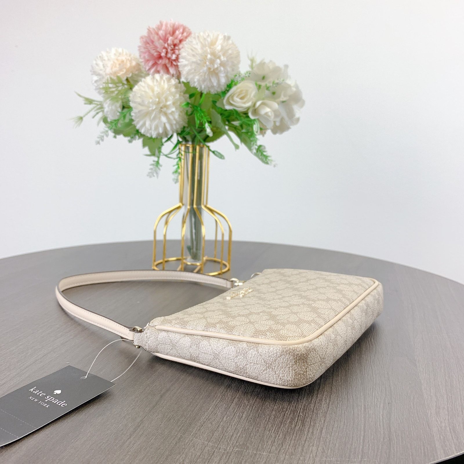 Kate Spade Kate spade KI378 Signature Spade Flower Wristlet Dark Beige Size ONE SIZE - 4 Thumbnail