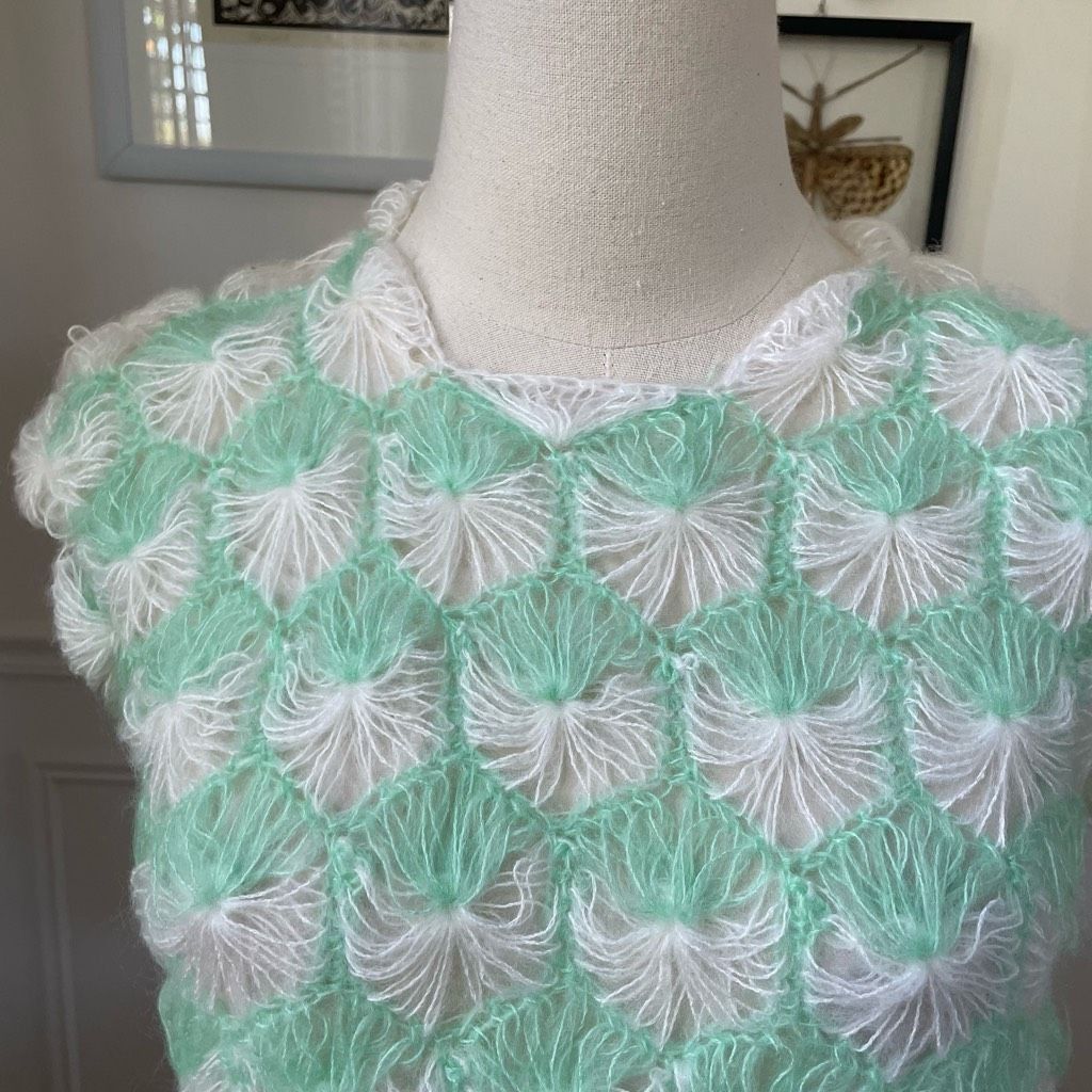 Vintage Vintage 60s Jane Hunter Seafoam Green White Back Zip Sleevel Size S / US 4 / IT 40 - 2 Thumbnail