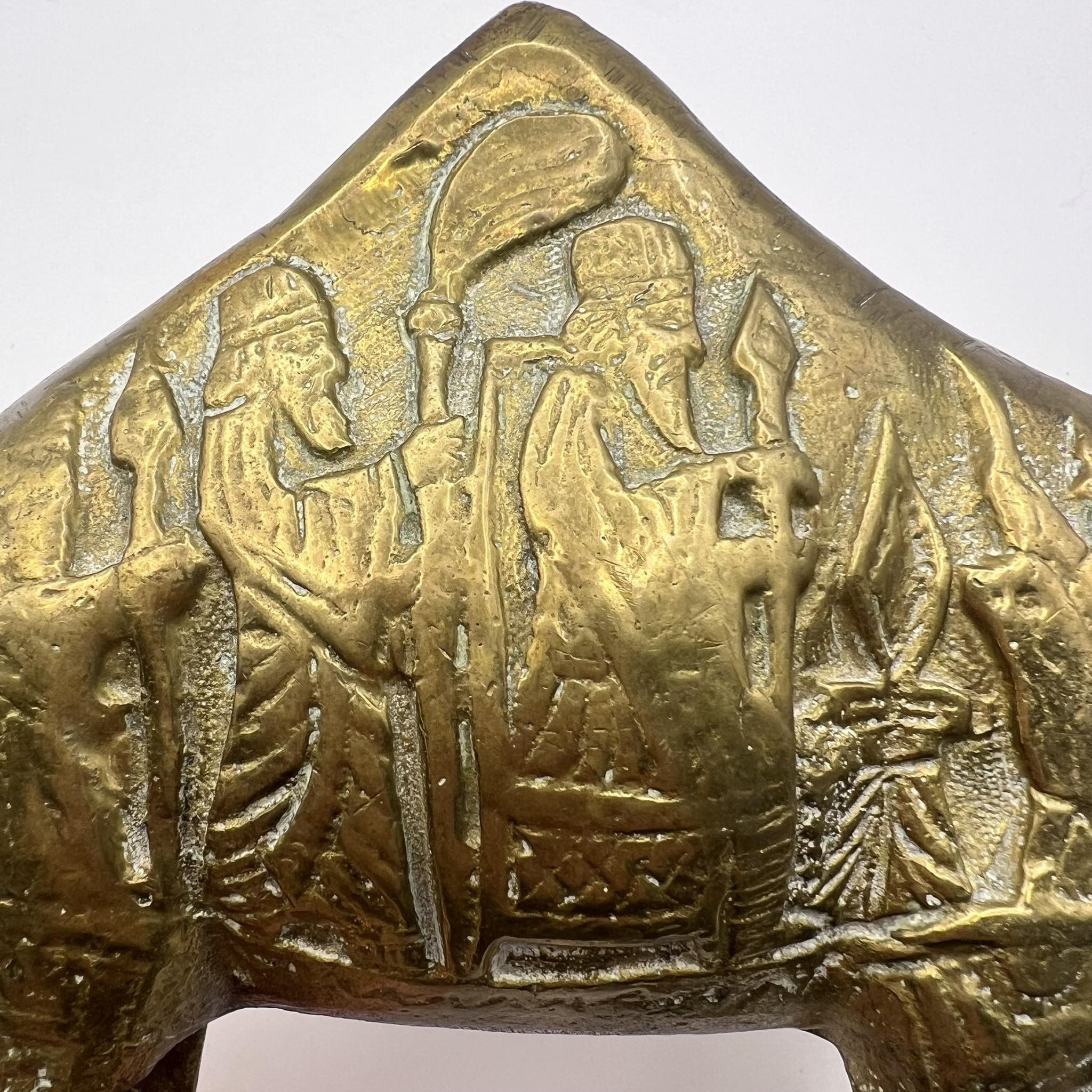 Vintage Large Vintage Brass Egyptian Etched Figure Statue Camel Home Size ONE SIZE - 4 Thumbnail