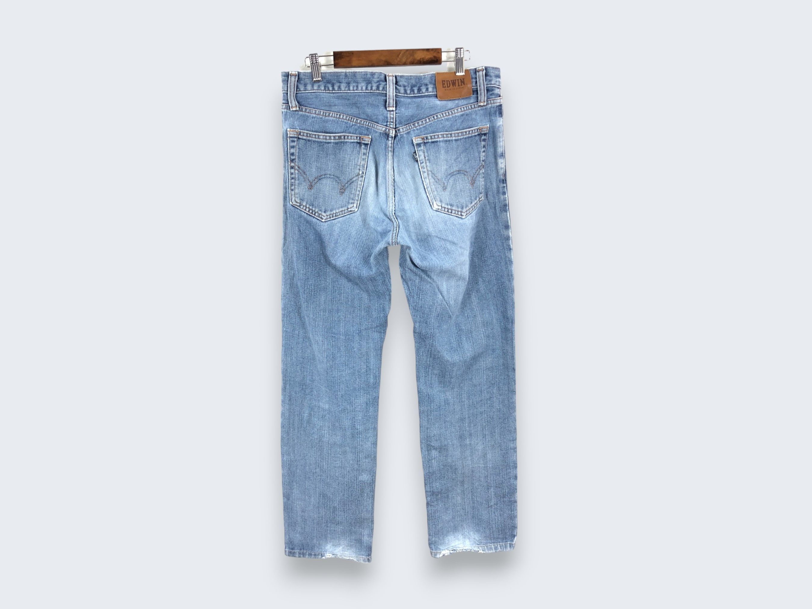 Edwin × Vintage 32 x 28.5 Vintage Edwin Blue Wash Jeans L1383 Size US 32 / EU 48 - 4 Thumbnail