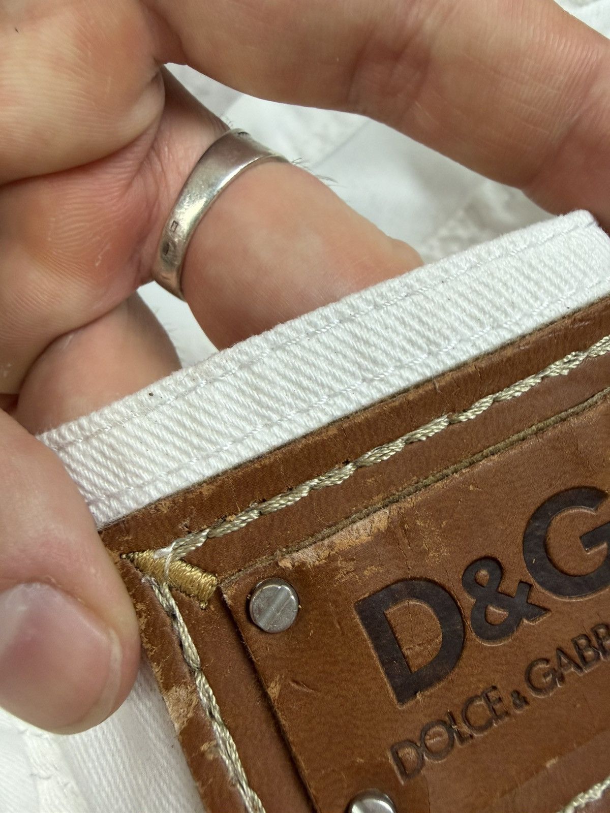 Dolce & Gabbana Dolce & Gabbana White Jeans Cinch Back Size US 34 / EU 50 - 6 Thumbnail