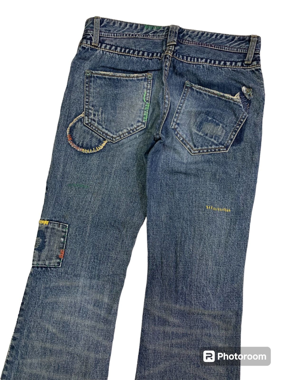 Hysteric Glamour Vintage Japanese Flare Patchwork Back Number Denim Size 29" - 5 Thumbnail