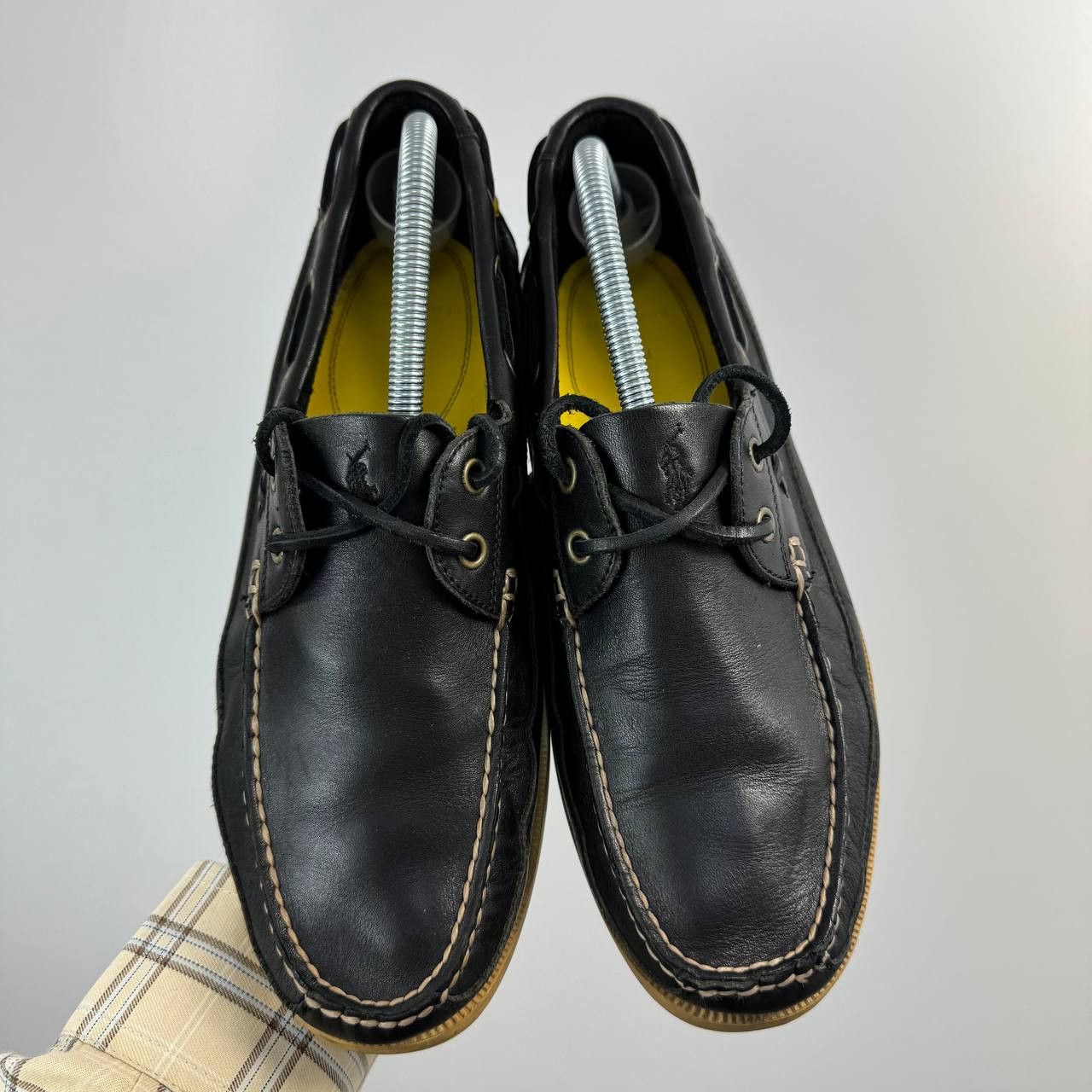 Polo Ralph Lauren Polo Ralph Lauren Black Leather Deck Boat Shoes Men’s Size US 8 / EU 41 - 2 Thumbnail