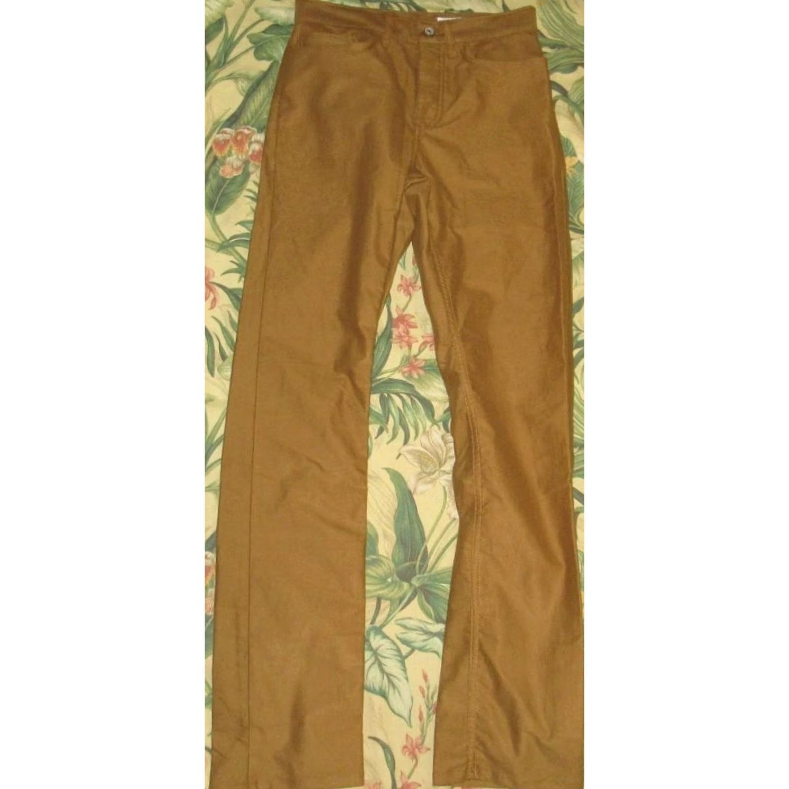 Gustin GUSTIN # 72 Moleskin Stretch Gold Khaki 5 Pocket Button Fly Pants 30 x 33 Size US 30 / EU 46 - 3 Thumbnail