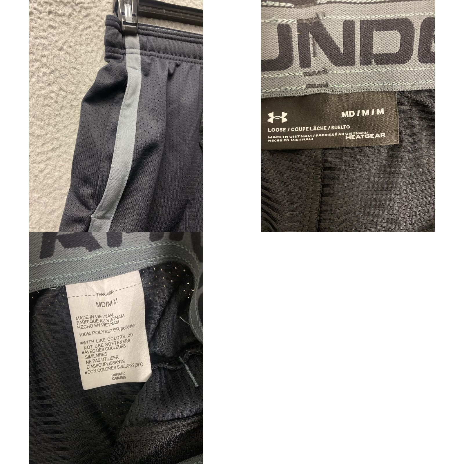 Under Armour VINTAGE? No — Under Armour Shorts Mens Medium HeatGear Elastic Waist Pull On 113‑11 Black 30 Inseam 9 Inseam Athletic Pockets Logo Mens Size US 31 - 8 Thumbnail