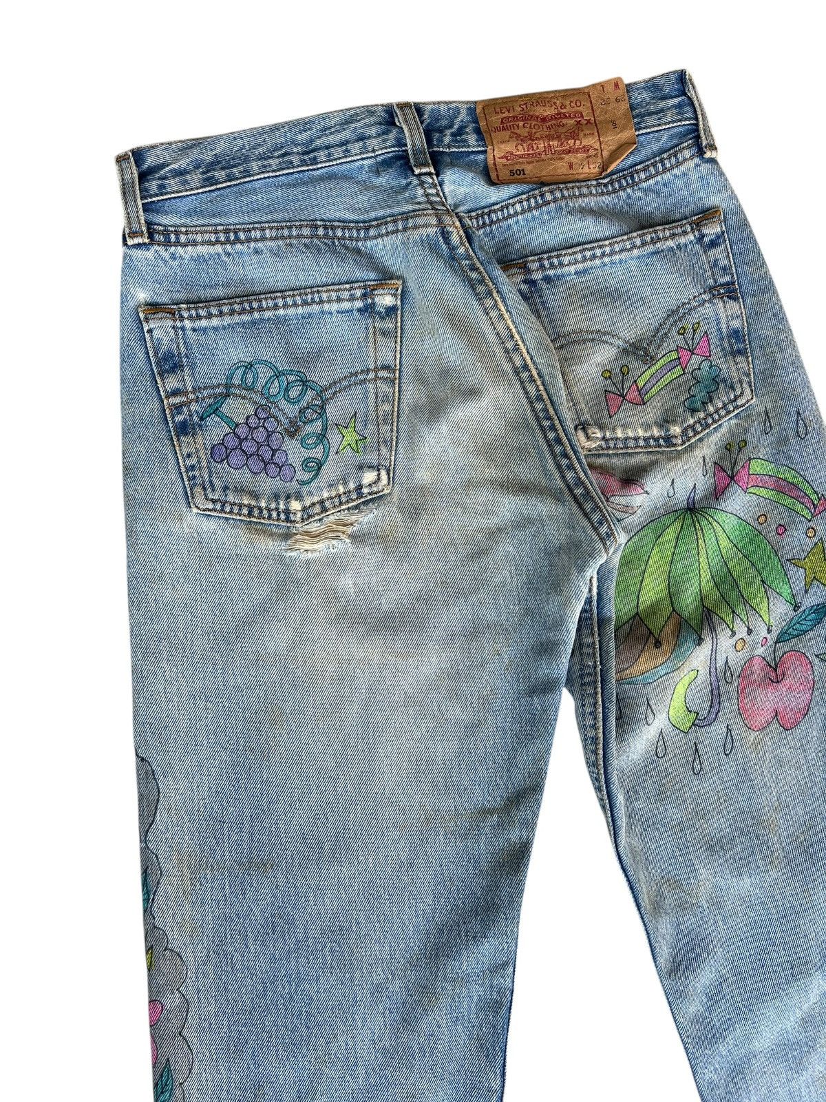 Levi's Vintage 1996 Levi’s 501 X Aditi Art Dirty Denim Jeans Size US 29 - 15 Thumbnail