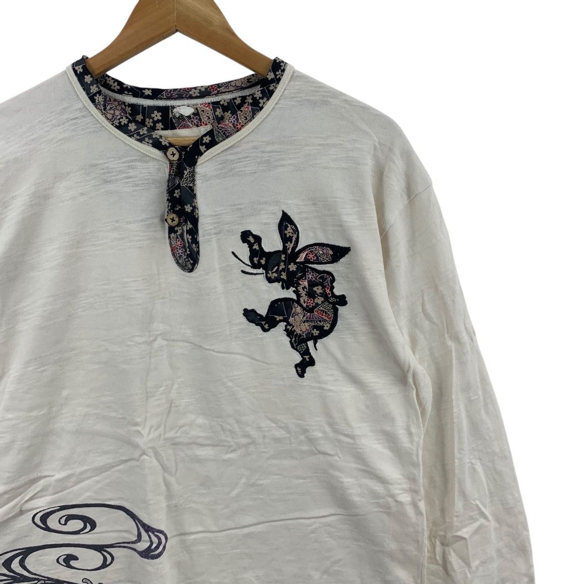 Vintage Vintage JAPAN MOON RABBIT Folklore Sakura Tee Shirt Top Size XL / US 12-14 / IT 48-50 - 5 Thumbnail