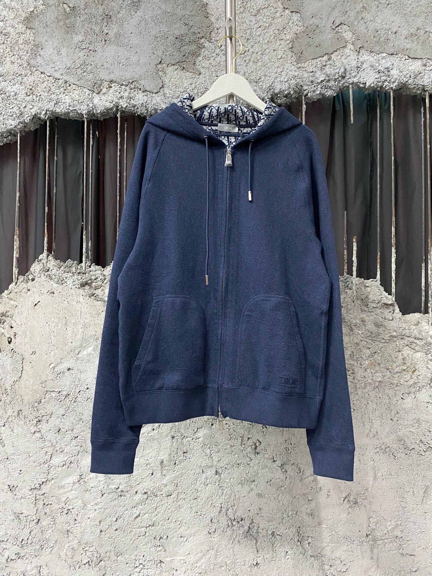 Dior Dior Navy Zip-Up Hooded Jacket Size US M / EU 48-50 / 2 - 1 Thumbnail
