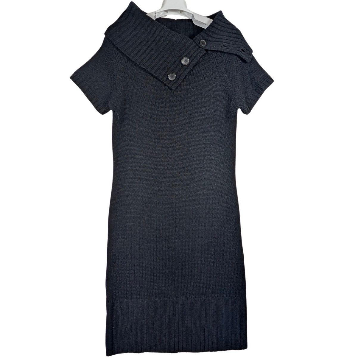 Unknown London Ambiance Apparel Black Ribbed Sweater Dress Women’s Size L Size L / US 10 / IT 46 - 1 Thumbnail