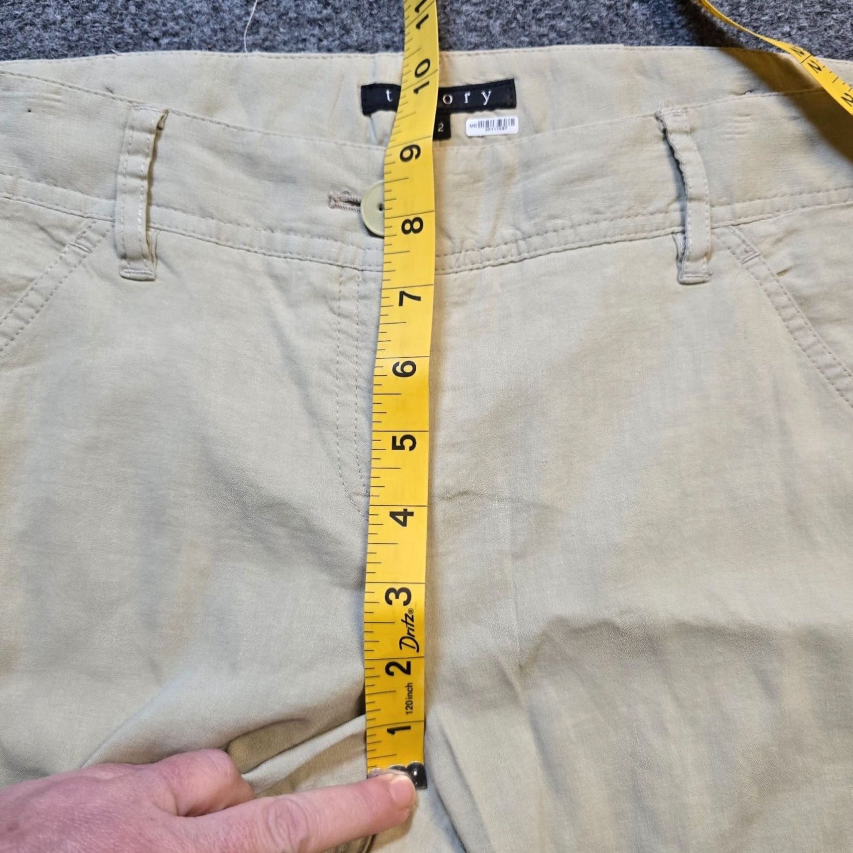 Theory Theory Pants Womens Size 2 Beige Tan Straight Leg Cuffed Minimal Career Capsule Dress Pants City Preppy Fall Spring Winter Womens Size 26" / US 2 / IT 38 - 6 Thumbnail