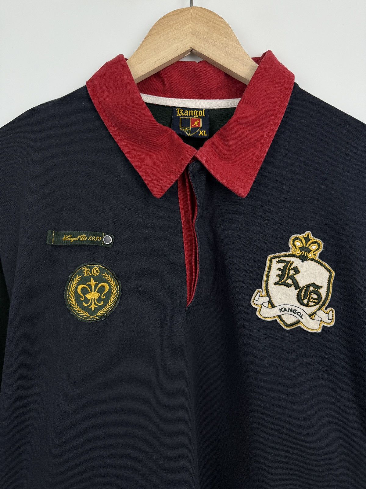Kangol 🏉🇬🇧 Vintage Kangol British Heritage Rugby Long Sleeve Retro Size US XL / EU 56 / 4 - 4 Thumbnail