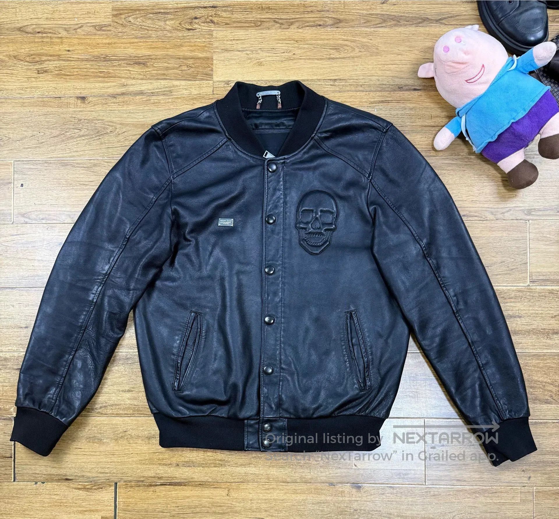 Philipp Plein Philipp Plein Men's Leather Baseball Jacket. Size US XL / EU 56 / 4 - 1 Thumbnail