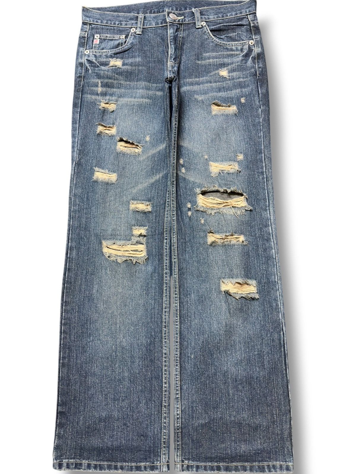 20471120 Vintage 291295 Homme Distressed Baggy Wide Leg Denim Size US 32 / EU 48 - 1 Thumbnail