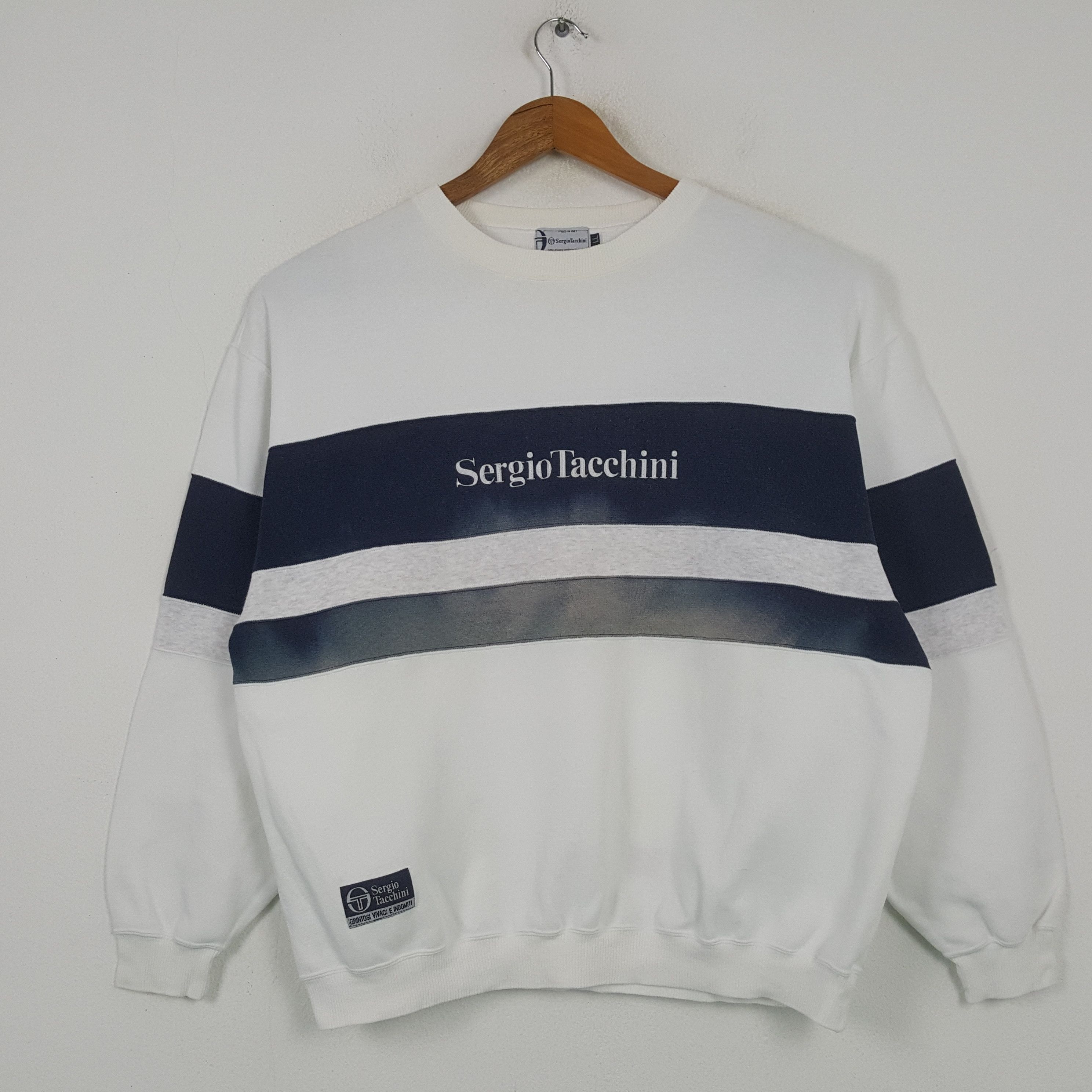 Sergio Tacchini × Vintage Vintage SERGIO TACCHINI Sportswear Brand Sweatshirt C293N18 Size US XL / EU 56 / 4 - 1 Thumbnail