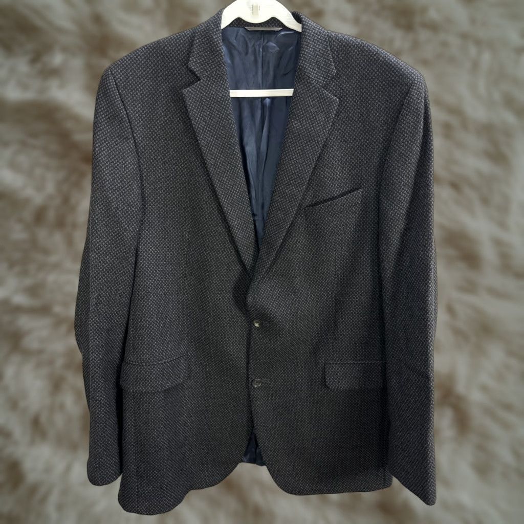 Jack Victor Men's Jack Victor Blazer Jacket Wool Two-Button XL Blue Single-Breasted Large Vintage? Size 46R - 1 Thumbnail