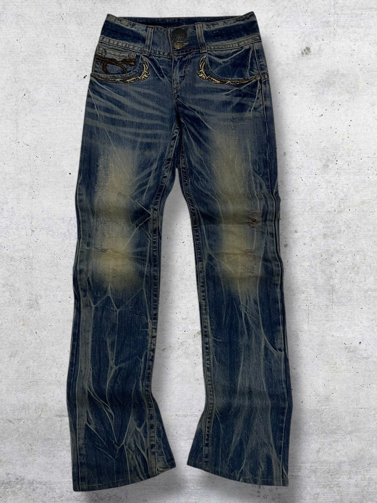 Hysteric Glamour VINTAGE RED PEPPERS JAPAN DESIGNER MUDWASH DISTRESSED DENIM Size US 27 - 1 Thumbnail