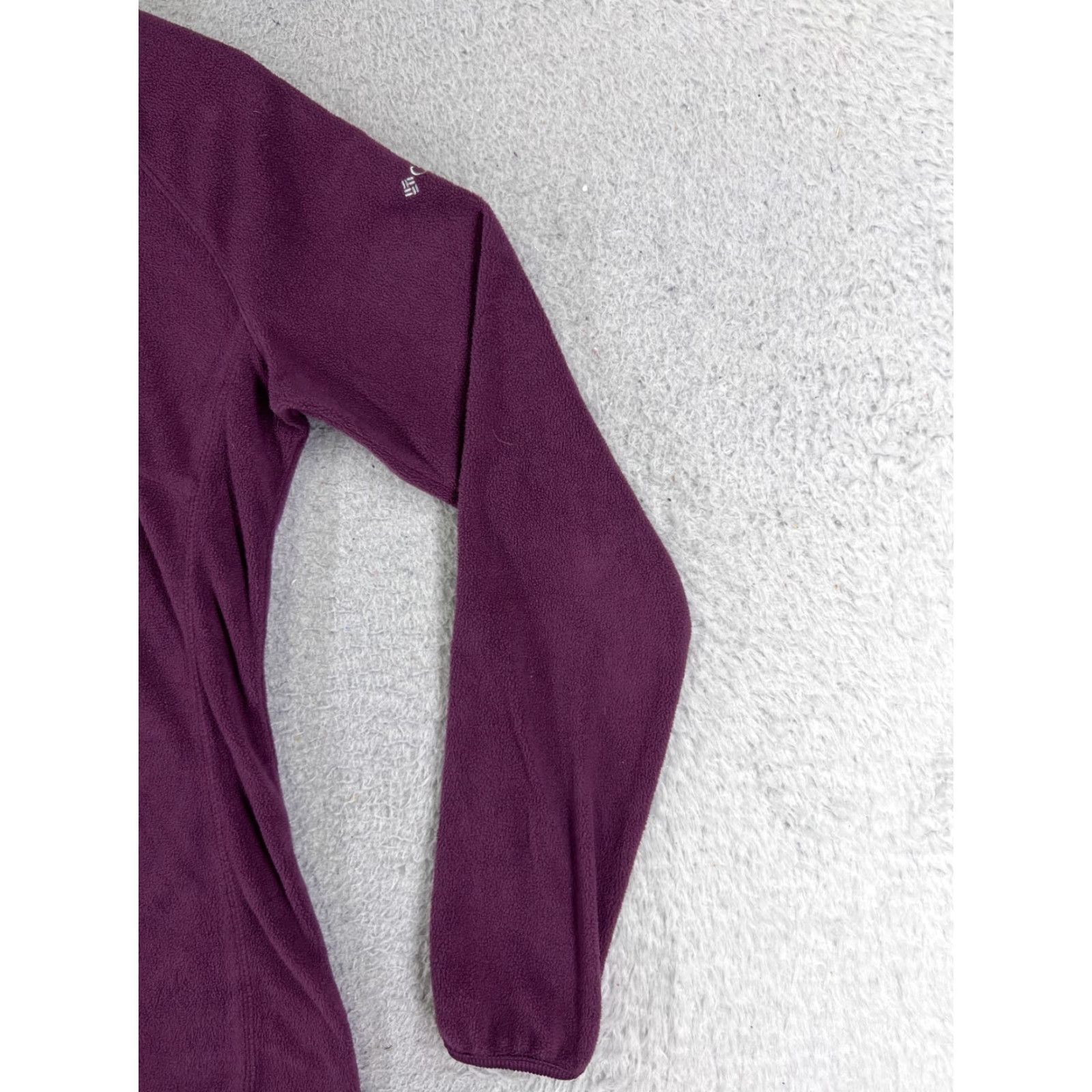 Vintage Columbia Women Sweater Mock Neck Full Zip Fleece Polyester Purple Size S / US 4 / IT 40 - 2 Thumbnail