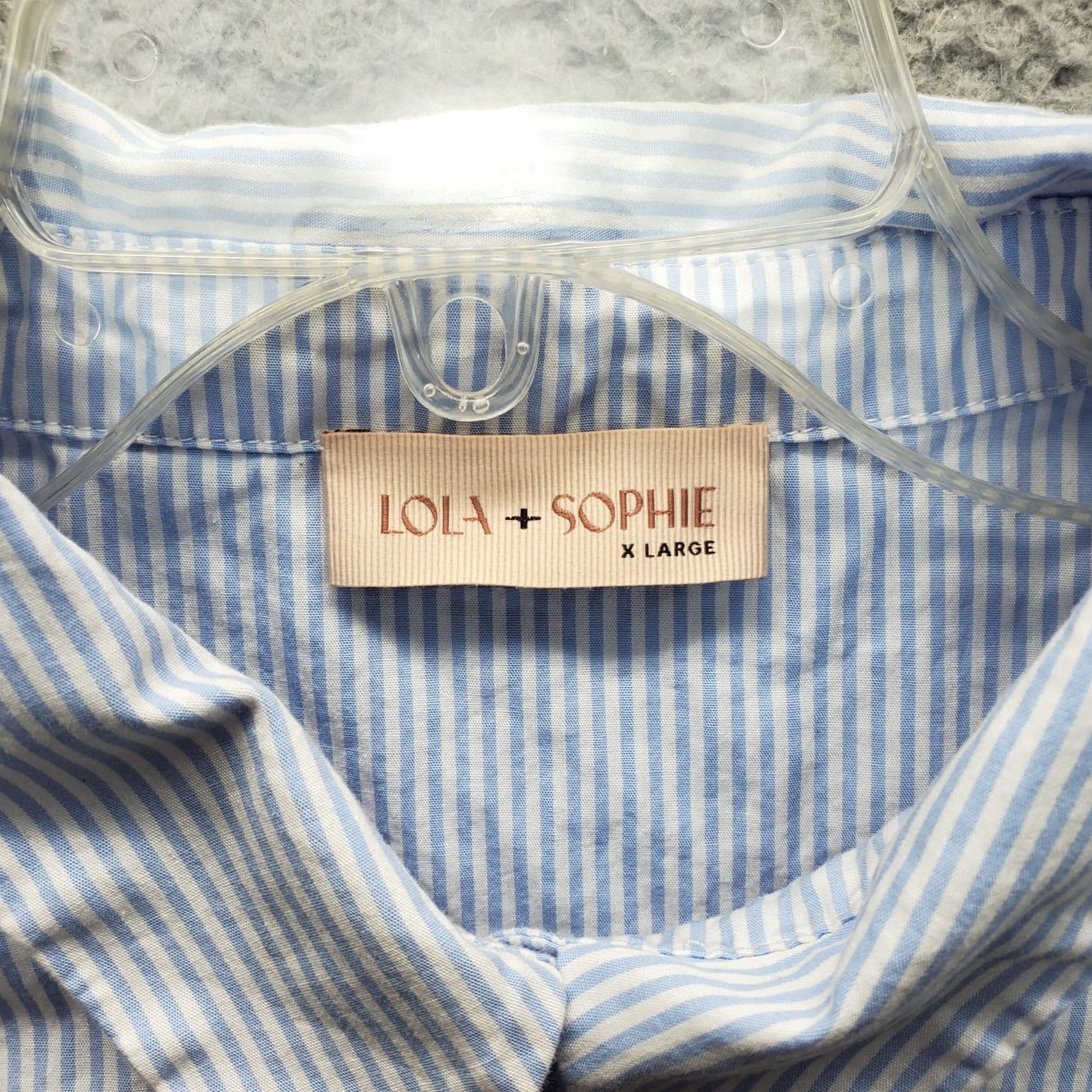 Vintage Lola + Sophie Womens XL Multi Striped Elastic Hem Button Up - Retail Sale Size XL / US 12-14 / IT 48-50 - 7 Thumbnail