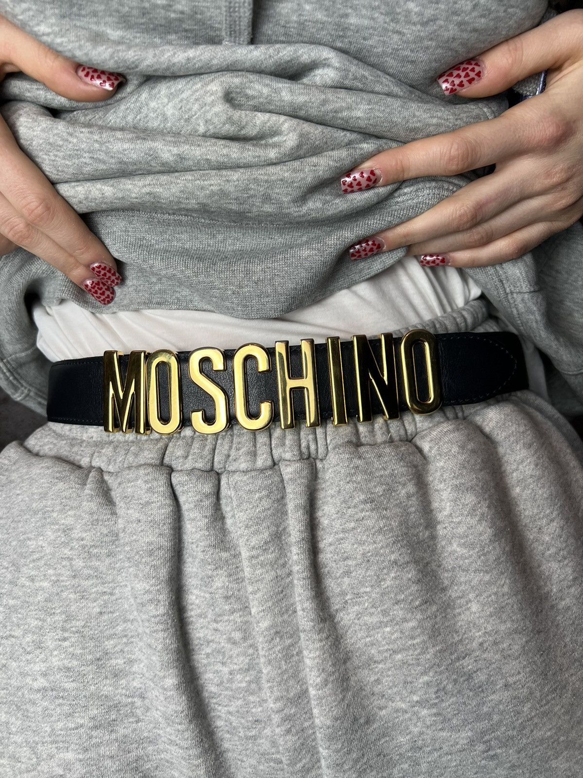 Designer × Moschino × Vintage Rare‼️ 90s Moschino italy by Redwall Lettered icon gold belt Size ONE SIZE - 1 Thumbnail