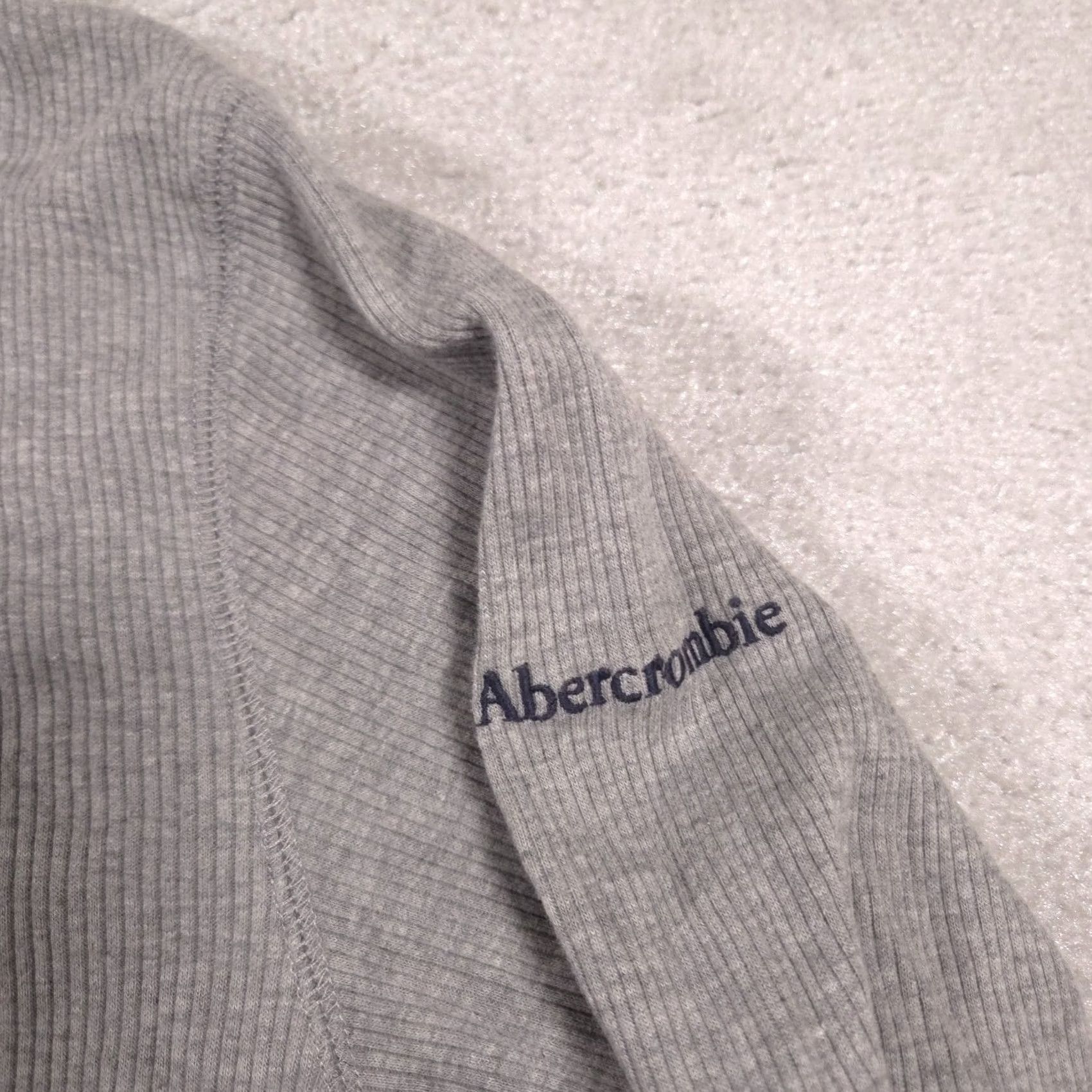 Abercrombie & Fitch Abercrombie & Fitch Sweater Mens 2XL Gray Ribbed Knit Raglan Sleeve Mock Neck Size US XXL / EU 58 / 5 - 4 Thumbnail