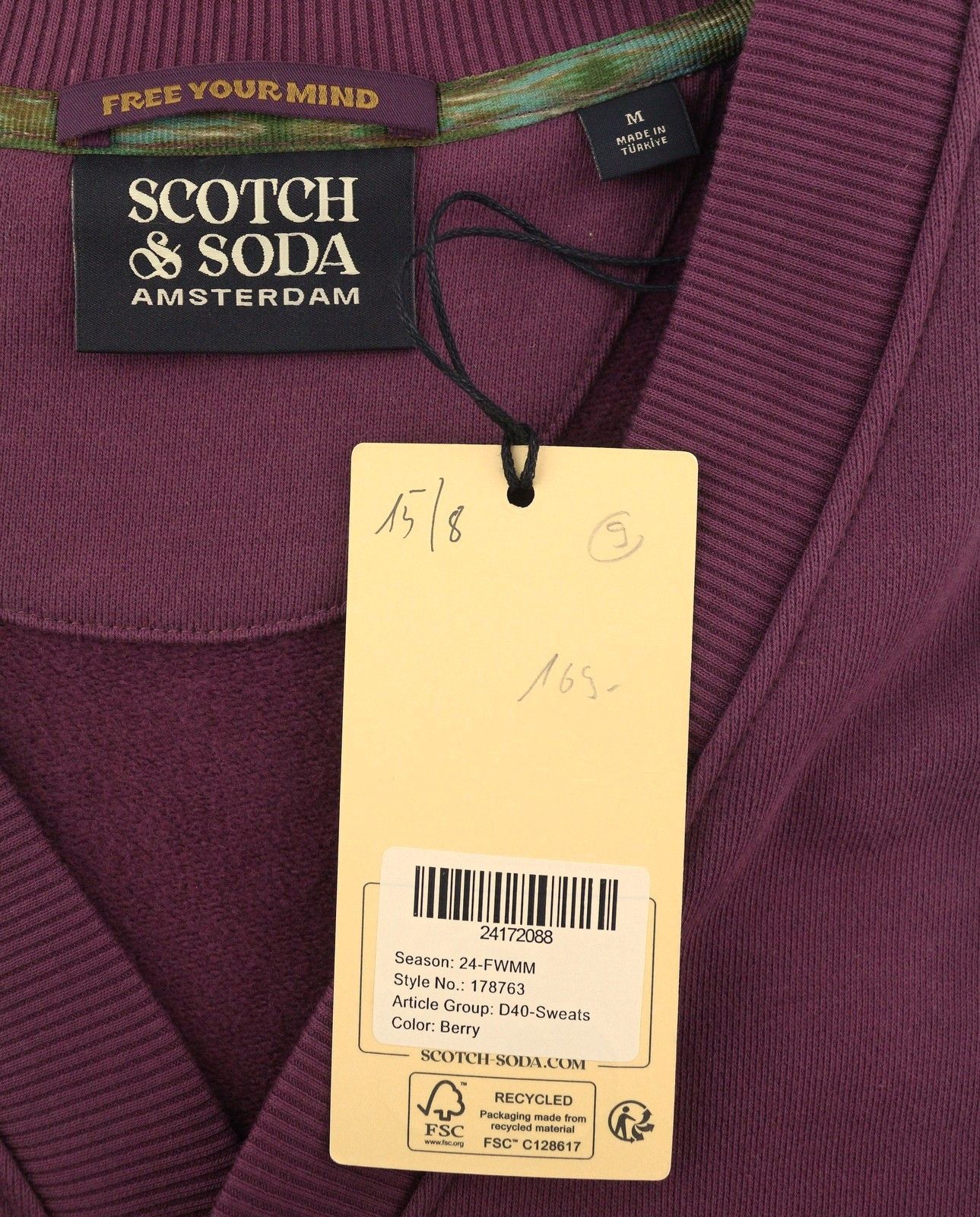 Scotch & Soda M Burgundy Button-Up Oversized Cardigan 88544 Size US M / EU 48-50 / 2 - 6 Thumbnail
