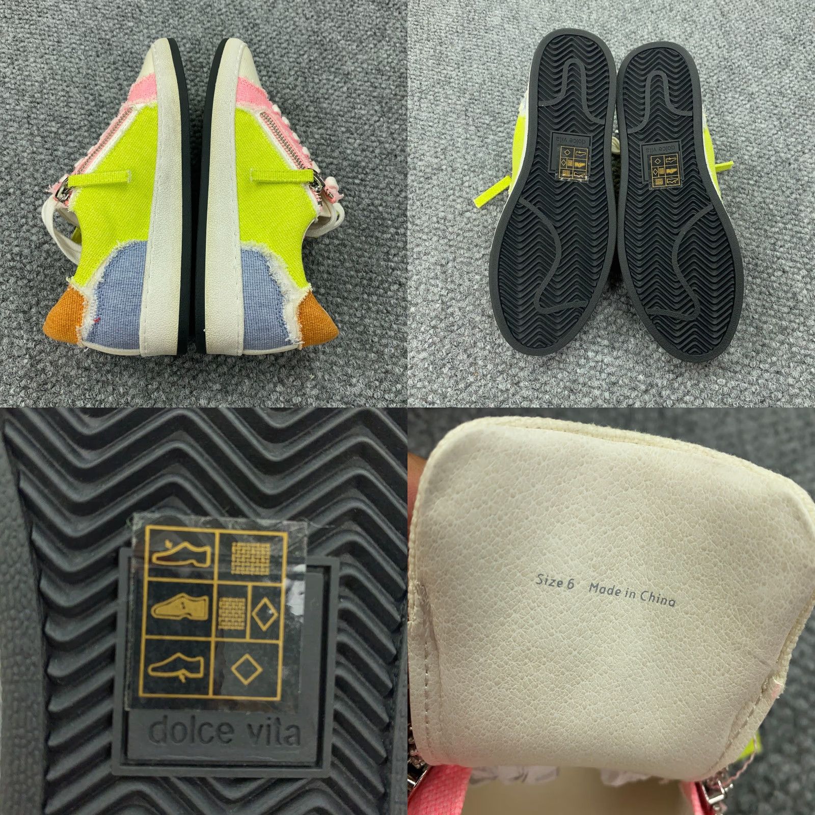 Dolce Vita Dolce Vita Sneakers Womens Size 6 Patchwork Zip Pink Yellow Blue Size US 6 / IT 36 - 8 Thumbnail