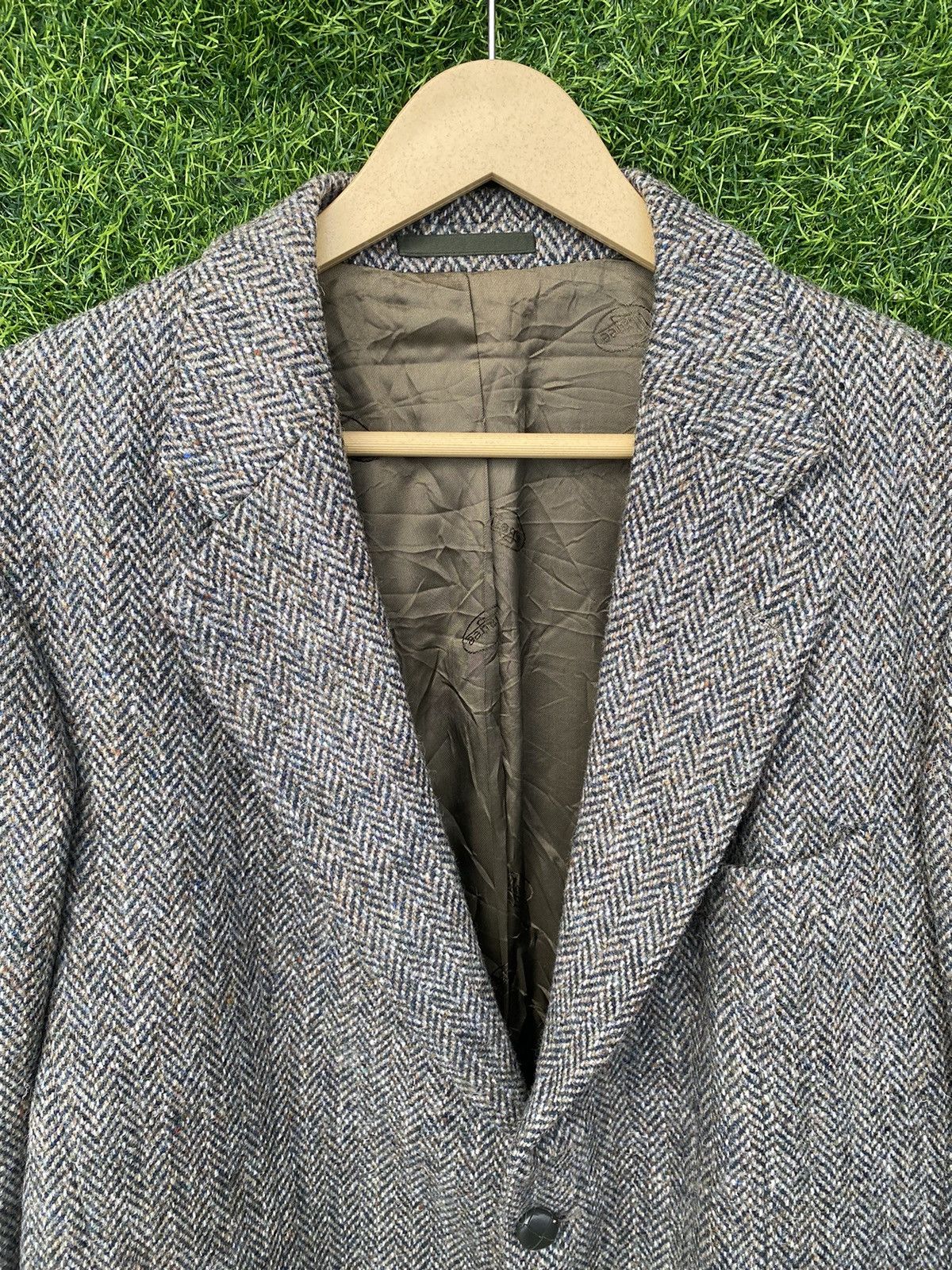 Harris Tweed Vintage Harris Tweed style herringbone wool blazer Size 40S - 3 Thumbnail