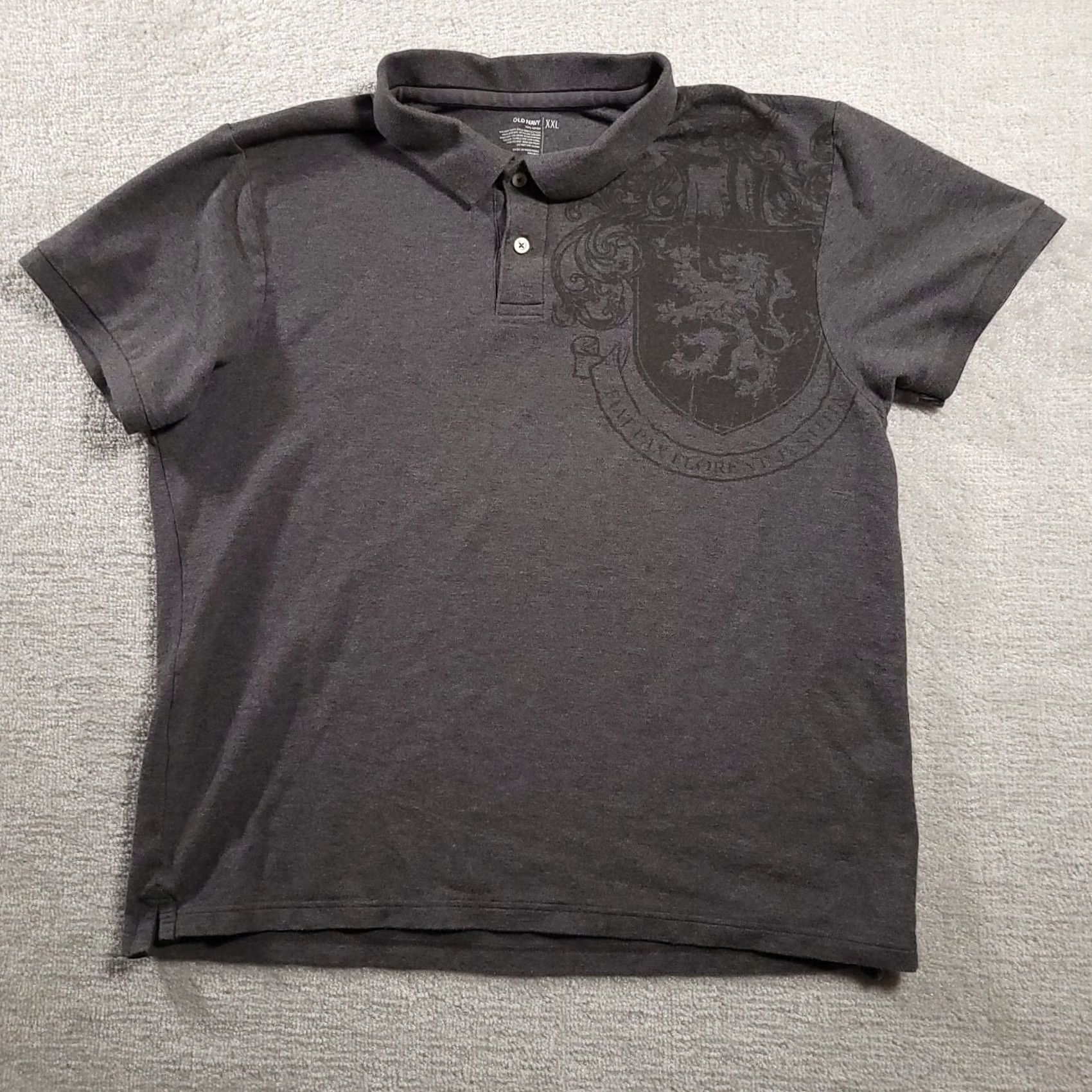 Old Navy Old Navy Polo Shirt Adult 2XL Gray Short Sleeve Casual Rugby Crest Mens Size US XXL / EU 58 / 5 - 2 Thumbnail
