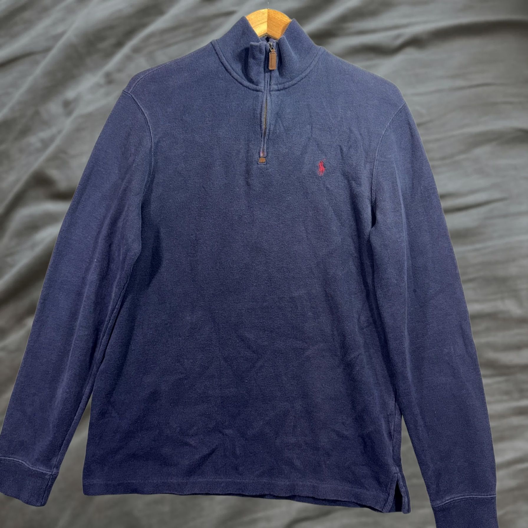 Polo Ralph Lauren Polo Ralph Lauren Sweater Mens M Blue 1/4 Zip Mock Neck Cotton Pony Logo Size US M / EU 48-50 / 2 - 1 Thumbnail